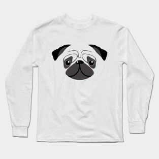 Pug dog face Long Sleeve T-Shirt